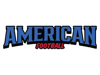 Classic American Football Badge. Red Star Logo for Sports Teams and Tournaments