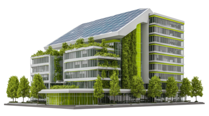 Green Energy Solar Farm background isolated on a Transparent background, PNG file.