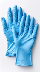 Blue latex gloves for protection during cleaning and medical tasks in various settings