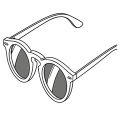Summer Sunglasses Silhouette Vector Isolated on Transparent Background