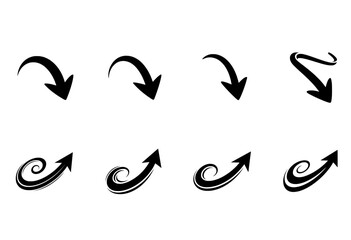 Swirl and Spiral Directional Arrows Glyph Collection