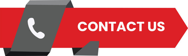 Contact us button red arrow phone icon get in touch now