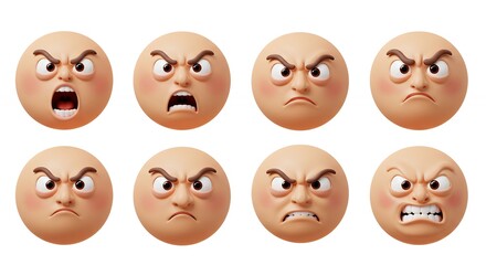 Cartoon faces with various emotions