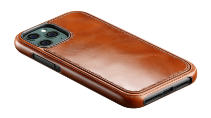 Leather Portfolio Folder background isolated on a Transparent background, PNG file.