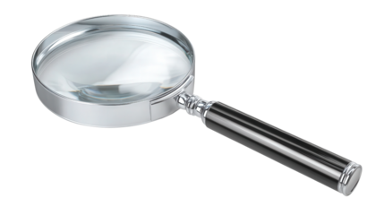 LED Lighted Magnifying Glass background isolated on a Transparent background, PNG file.