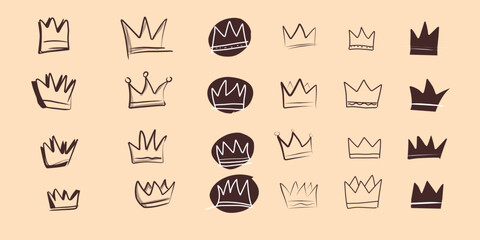 Group of crown icon symbol . stock vector eps 10.eps