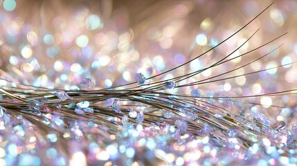 Sparkling Hair Tinsel Enhancing Festive Hairstyles in Bright Light