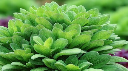 Fototapeta premium Vibrant Spring Greens Flourishing in a Garden During a Sunny Day