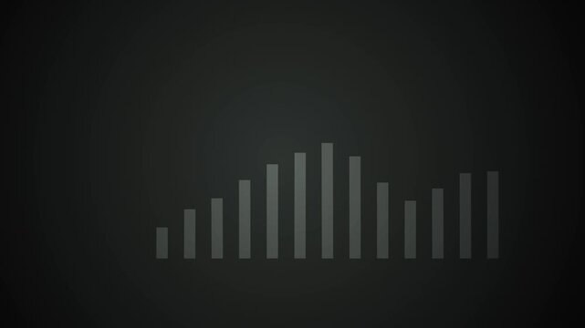 White Growing graph charts .Animated chart of financial decline with a trend line chart. Economic crisis, recession, decrease graph. black background. 4K stock video.
