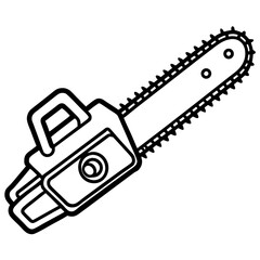 Chainsaw Silhouette Minimalist Vector Art