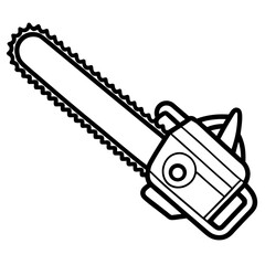 Chainsaw Silhouette Minimalist Vector Art