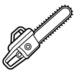 Chainsaw Silhouette Minimalist Vector Art