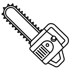 Chainsaw Silhouette Minimalist Vector Art