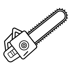 Chainsaw Silhouette Minimalist Vector Art