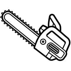 Chainsaw Silhouette Minimalist Vector Art