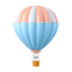 Naklejka premium 3D Rendered Hot Air Balloon Pastel Colors Festive Celebration Element