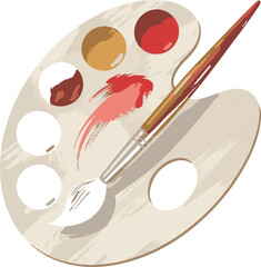 color palette with brushes