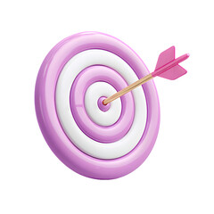 3D Rendered Realistic Target with Arrow Achieve The Goal Icon