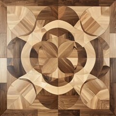 Intricate wood parquet floor design