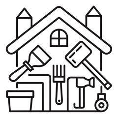 vector home repair tools icon