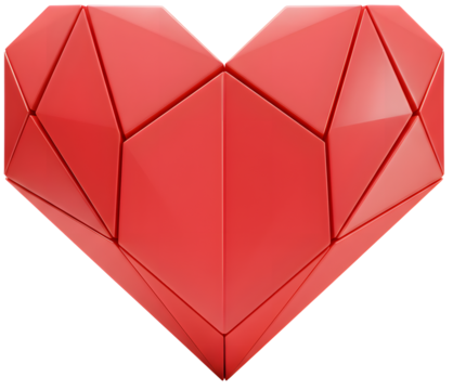 3D Polygon Heart Icon