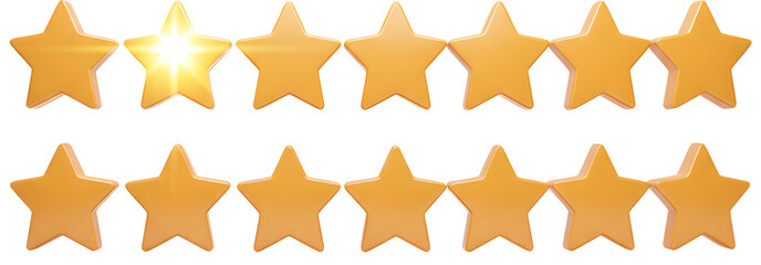 3D Star Rating Icon