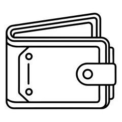 Minimalist Line Art Digital Wallet Icon – Clean Vector Design for Fintech & Payments