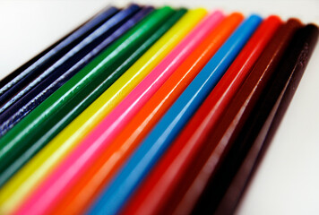 Diagonal colorful Pencil Texture Background in perspective .
