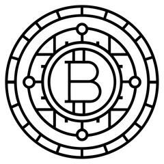 Minimalist Bitcoin Logo Icon &ndash; Clean Line Art Vector Design for Crypto Branding