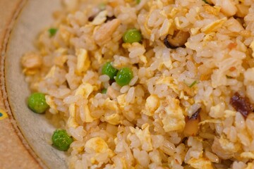 Japanese-style fried rice on the dish
