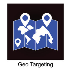 Digital Map Pin Geo Target Icon Design