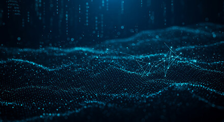 Abstract digital background of flowing blue and purple light lines suggesting speed or technology