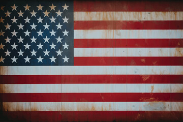 Naklejka premium Grunge Flag of the USA. Vector illustration in with grunge texture. 