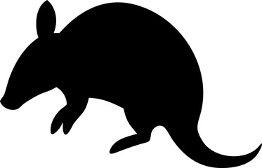 Armadillo Silhouette Icon – South American Animal & Unique Nature Symbol

