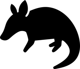 Armadillo Silhouette Icon – South American Animal & Unique Nature Symbol

