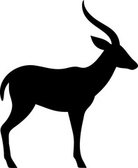Antelope Silhouette Icon – Wild Animal, Nature & Graceful Symbol


