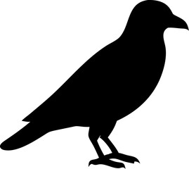 Crow Silhouette Icon – Bird, Nature & Intelligence Symbol

