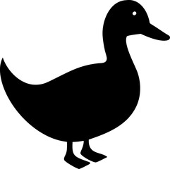 Duck Silhouette Icon – Water Bird, Nature & Wildlife Symbol

