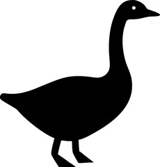 Goose Silhouette Icon – Water Bird, Nature & Wildlife Symbol

