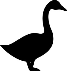 Goose Silhouette Icon – Water Bird, Nature & Wildlife Symbol

