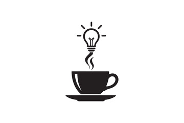 Coffee Cup Light Bulb Idea Icon Inspiration From Coffee Silhouette