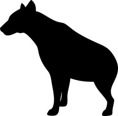 Hyena Silhouette Icon – Wild Animal, Nature & Power Symbol

