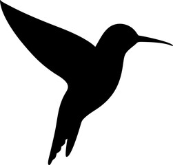 Hummingbird Silhouette Icon – Tiny Bird, Nature & Speed Symbol

