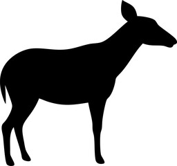 Mule Silhouette Icon – Farm Animal, Strength & Work Symbol

