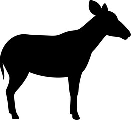 Mule Silhouette Icon – Farm Animal, Strength & Work Symbol

