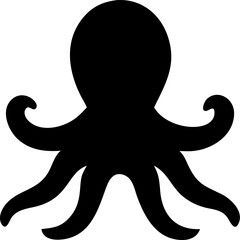 Octopus Silhouette Icon – Marine Animal, Nature & Intelligence Symbol

