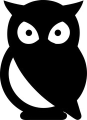 Owl Silhouette Icon – Wisdom, Night & Nature Symbol

