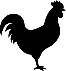 Rooster Silhouette Icon – Farm Animal, Morning & Countryside Symbol

