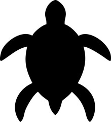 Sea Turtle Silhouette Icon – Ocean Wildlife, Nature & Conservation Symbol

