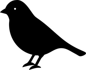 Sparrow Silhouette Icon – Bird, Nature & Freedom Symbol

